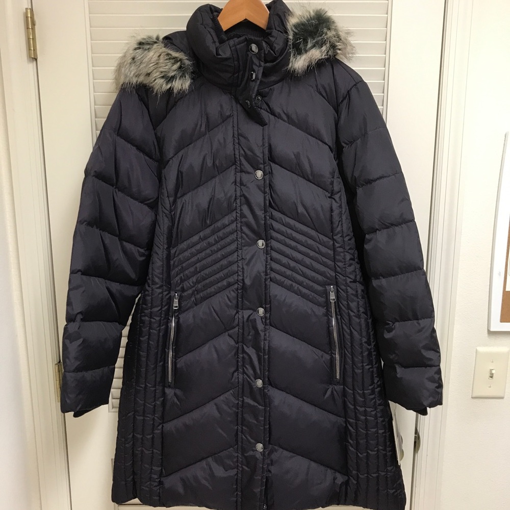 London Fog Down Puffer Winter Coat (Eggplant)